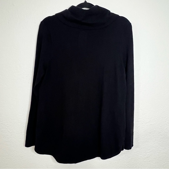 NWT Chico's Black Cam Cowl Neck Long Sleeve Sweater Top Women’s Size Medium - 1 - Picture 4 of 10